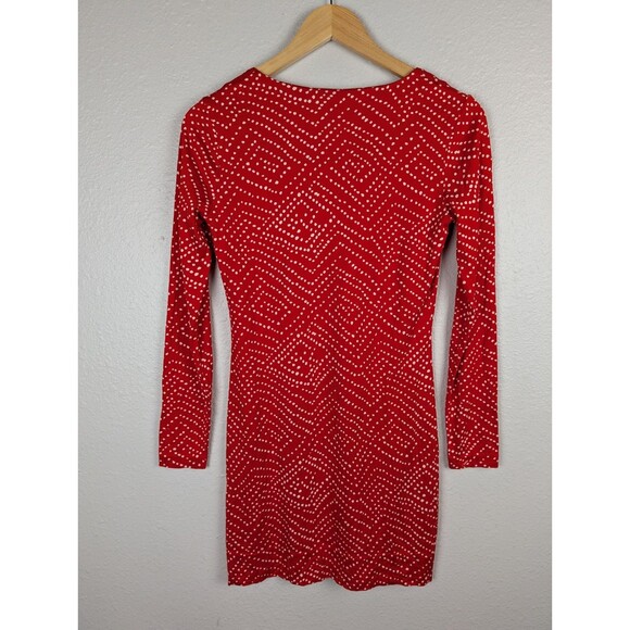 Diane Von Furstenberg Silk Reina Red Print Shift Dress Size 2 - Picture 2 of 8